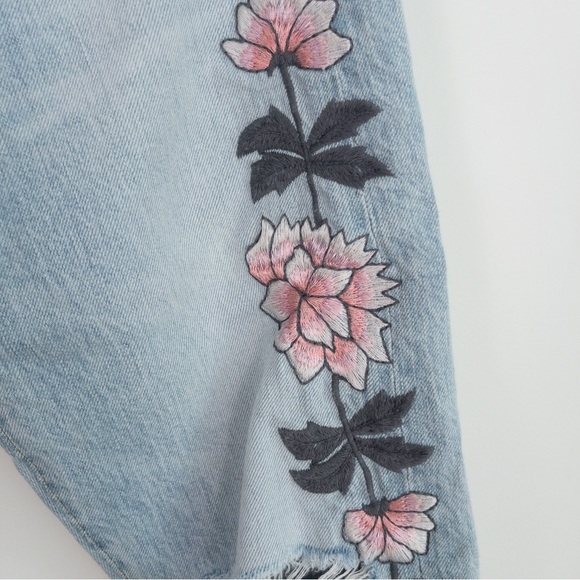 Citizens of Humanity Emerson Slim Jeans Embroidered Distressed Rock On Roses - Picture 10 of 16